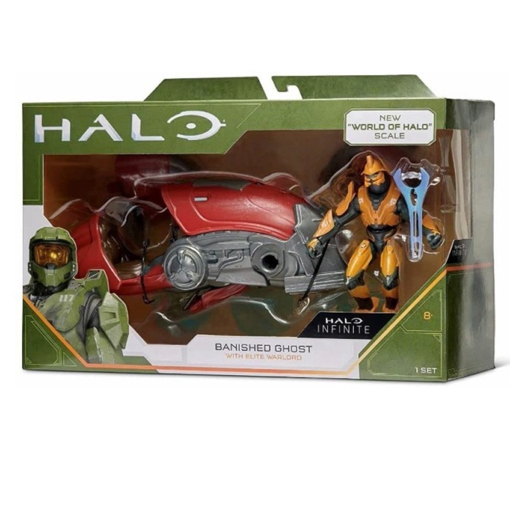 💜Halo INFINITE 4" Figure & Vehicle Banished Ghost & Elite Warlord Figure Set